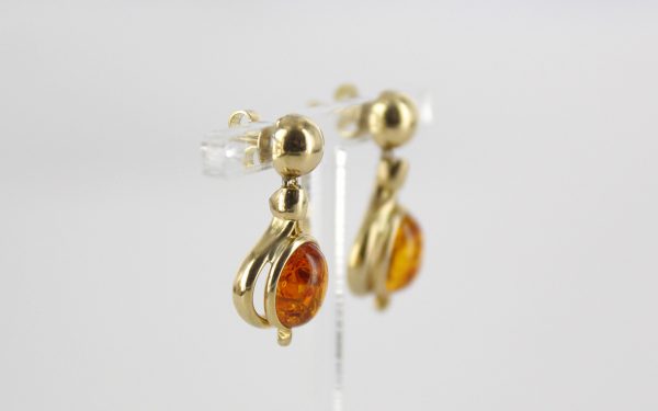 Italian Made German Baltic Amber Drop Earrings in 9ct Solid Gold GE0111 RRP£295!!!