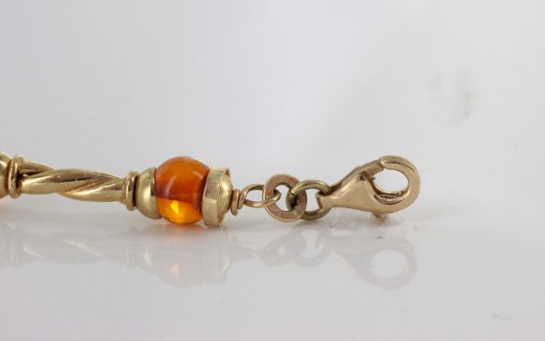 ITALIAN HANDMADE GERMAN BALTIC AMBER BRACELET IN 9CT solid GOLD GBR021-RRP£600!!!