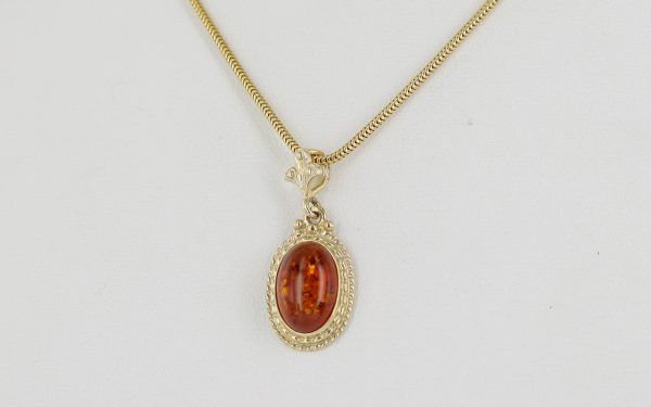 Italian Made Elegant German Baltic Amber Pendant in 9ct solid Gold -GP0104 RRP£145!!!