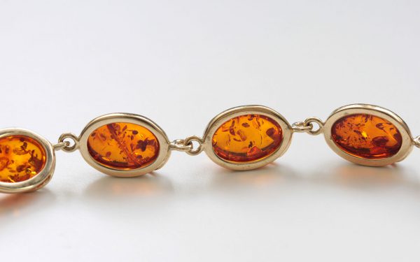 ITALIAN HANDMADE GERMAN BALTIC AMBER BRACELET IN 9CT solid GOLD GBR063-RRP£1000!!!