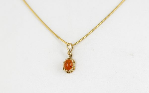 Italian Made Vintage Setting Baltic Amber Pendant in 9ct solid Gold-GP0106 RRP£125!!!