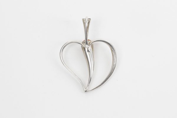 Heart Pendant Elegant Handmade Baltic Amber in 925 Silver PD105 – RRP£55!!!