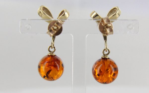 Italian Handmade Ribbon Style German Baltic Amber Drop Earrings in 9ctGold GE0050 RRP£230!!!