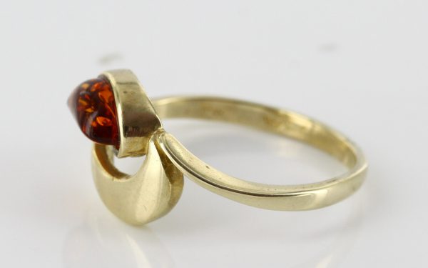 Italian Unique Handmade German Baltic Amber Ring in 9ct solid Gold- GR0165 RRP £195!!!