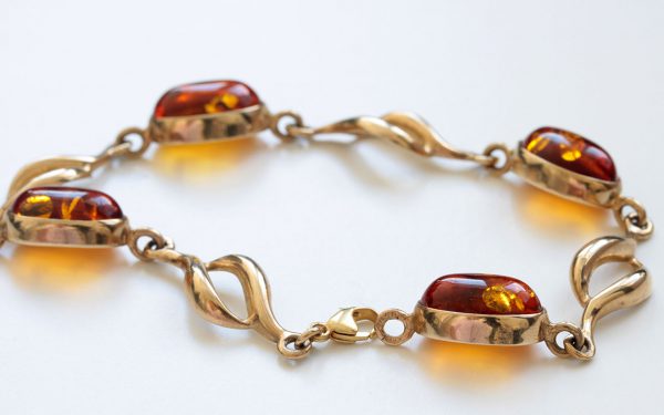 ITALIAN HANDMADE GERMAN BALTIC AMBER BRACELET IN 9CT solid GOLD GBR075-RRP£900!!!