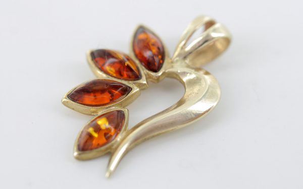 Italian Handmade Elegant German Baltic Amber Pendant in 9ct Gold - GP0128 RRP£125!!!