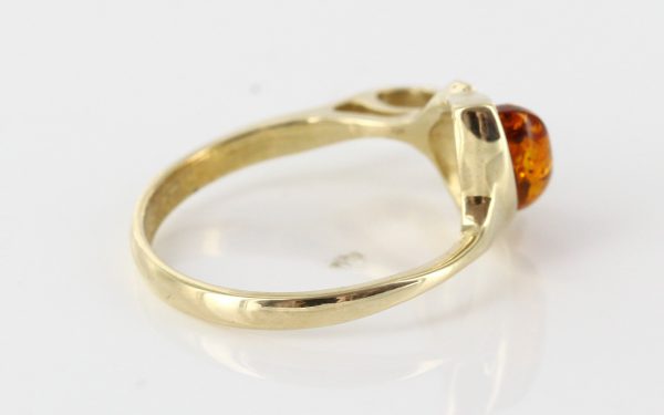 Italian Unique Handmade German Baltic Amber Ring in 9ct solid Gold- GR0167 RRP £225!!!