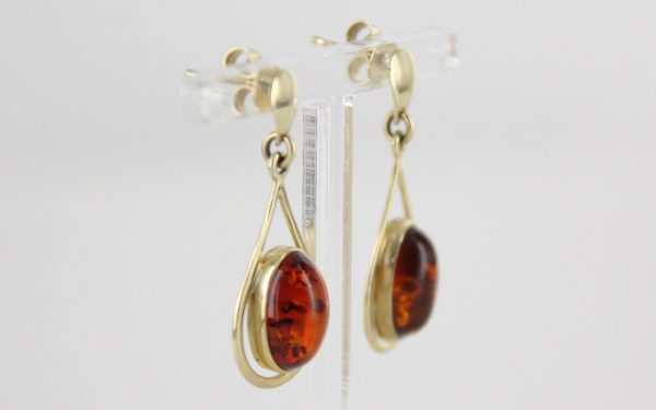 Italian Made Unique German Baltic Amber Drop Earrings in 9ct Solid Gold GE0115 RRP250!!!