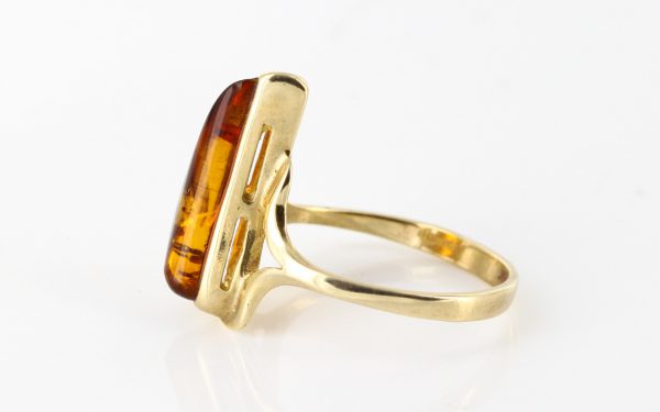 Italian Unique Handmade German Baltic Amber Ring in 9ct solid Gold- GR0190 RRP £195!!!