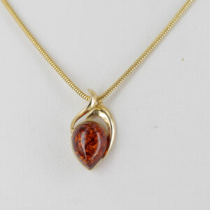 Italian Made Modern Elegant Baltic Amber Pendant in 9ct solid Gold -GP0127 RRP£145!!!