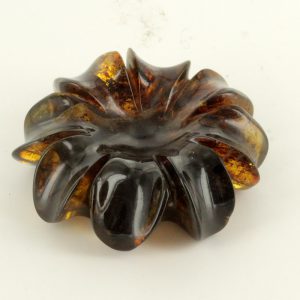 Dominican Blue Amber Unique Carved Exquisite Flower Carving OT1330 RRP£650!!!