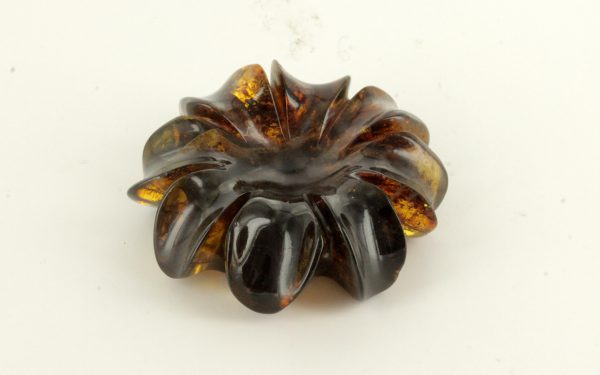 Dominican Blue Amber Unique Carved Exquisite Flower Carving OT1330 RRP£650!!!