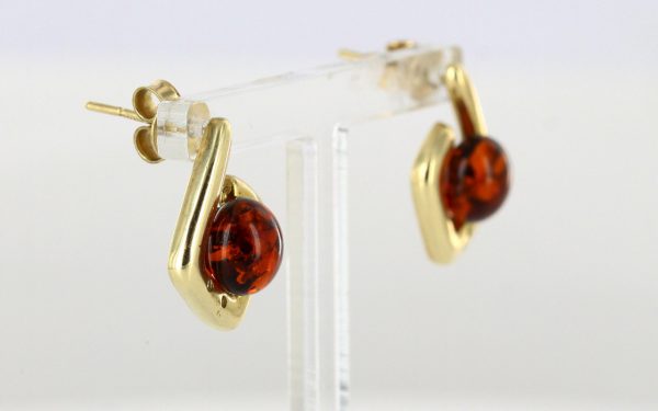 Italian Made German Baltic Amber Stud Earrings In 9ct Gold GS0062 RRP£225!!!