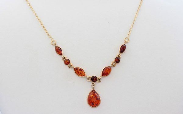 Italian Handmade German Baltic Amber Necklace in 9ct solid Gold- GN0056 RRP£575!!!