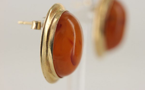 Italian Made Butterscotch German Antique Amber Studs In 9ct solid Gold GS0029Y RRP £600!!!