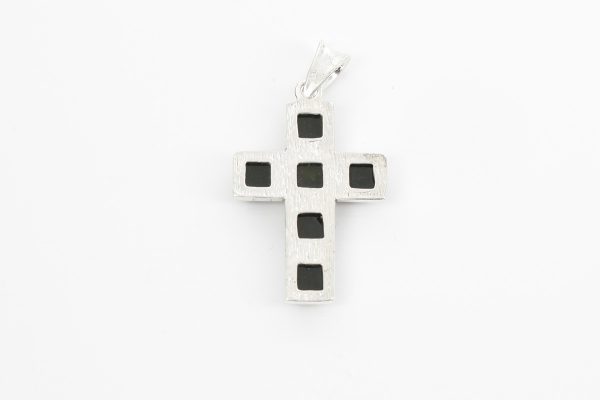 CROSS PENDANT HANDMADE Green GERMAN BALTIC AMBER IN 925 SILVER PD111G RRP£65!!!!
