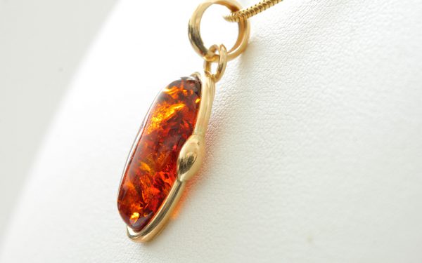 Italian Handcrafted 14ct solid Gold Pendant with German Baltic Amber GP0870 RRP£325!!!