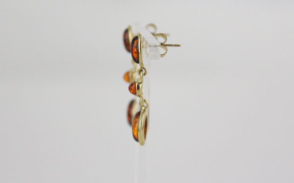 Elegant German Baltic Amber in 9ct Gold Italian Drop Earrings GE0103 RRP£225!!!