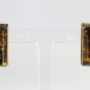 Italian Made Large German Green Baltic Amber Studs 9ct Gold GS0140G RRP £275!!!