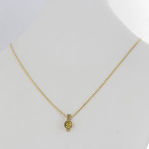 Italian Handmade Elegant German Green Amber Pendant in 9ct Gold -GP0081G RRP£175!!!