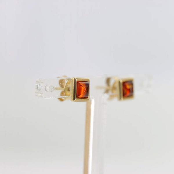 Italian Made German Baltic Amber Stud Earrings in 9ct Gold GS0020 RRP£125!!!