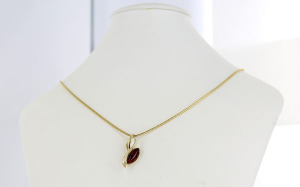 Italian Handmade Elegant Modern German Amber Pendant in 9ct solid Gold -GP0140 RRP£145!!!
