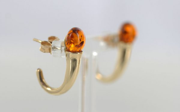 Italian Made Unique German Amber Studs In 9ct Solid Gold GS0036 RRP£295!!!