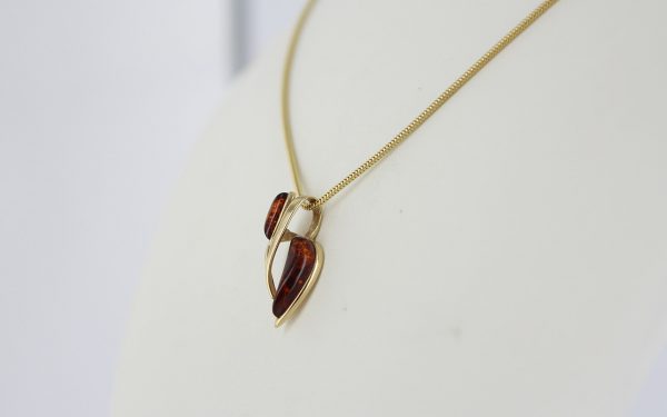 Italian Handmade Elegant Stylish German Baltic Amber Pendant in 9ct solid Gold -GP0142 RRP£195!!!