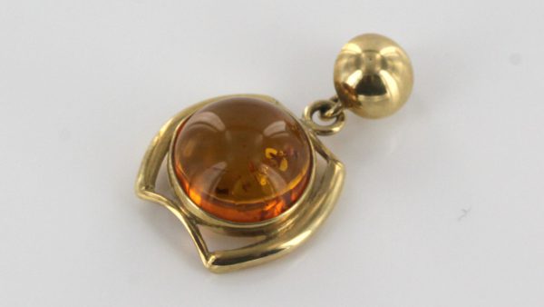 Italian Handmade Modern Elegant German Baltic Amber Pendant in 9ct solid Gold - GP0182 RRP£255!!!