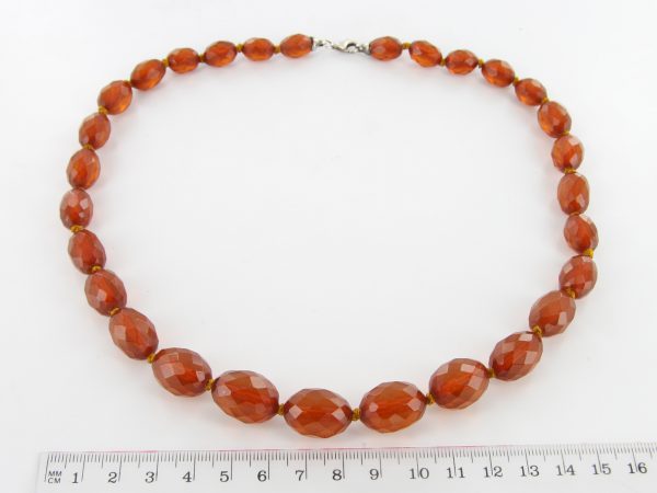 Antique German Red Honey Baltic Amber Unique Beaded Necklace A0122 RRP£1000!!