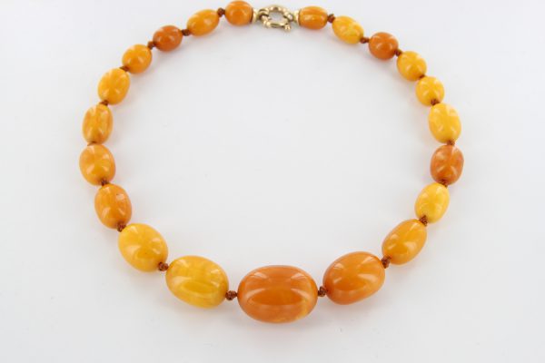 Antique German Baltic Amber Unique Butterscotch Beaded Necklace A0130 RRP£2950!!