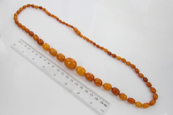 Antique German Baltic Amber Unique Butterscotch Beaded Necklace A0132 RRP£3950!!!