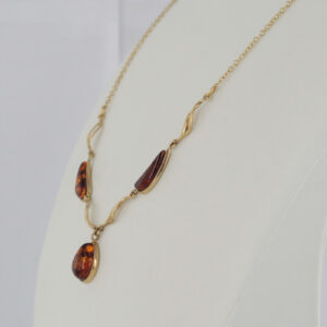 Italian Handmade German Baltic Amber Necklace in 9ct Gold- GN0019 RRP£625!!!