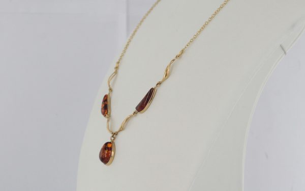 Italian Handmade German Baltic Amber Necklace in 9ct Gold- GN0019 RRP£625!!!