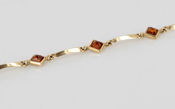 ITALIAN HANDMADE GERMAN BALTIC AMBER BRACELET IN 9CT solid GOLD GBR012-RRP£495!!!