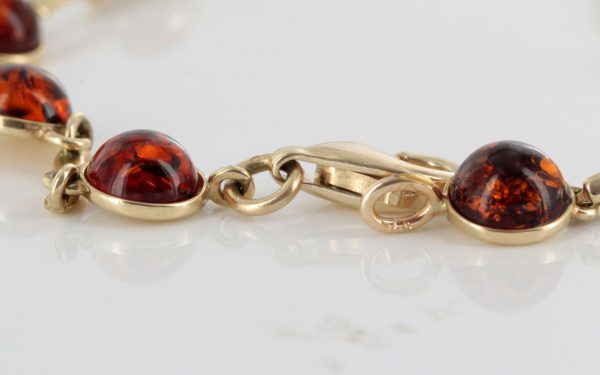 ITALIAN HANDMADE GERMAN BALTIC AMBER BRACELET IN 9CT solid GOLD GBR042-RRP£550!!!