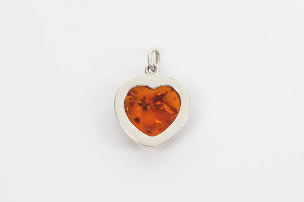 Heart Pendant Elegant Handmade Baltic Amber in 925 Silver PD091 – RRP£45!!!