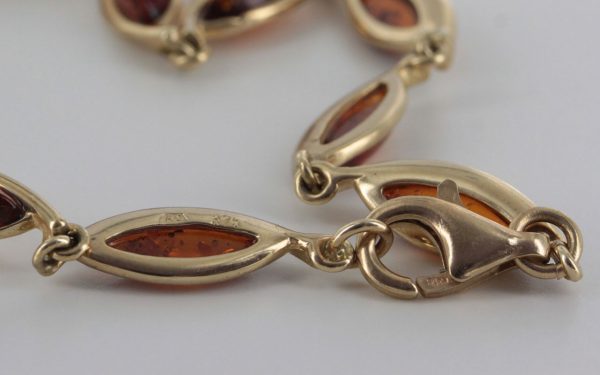 ITALIAN HANDMADE GERMAN BALTIC AMBER BRACELET IN 9CT solid GOLD GBR047-RRP£600!!!