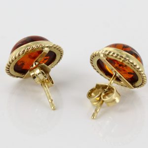 Italian Made Unique German Baltic Amber Studs in 9ct Gold GS0030 RRP£225!!!!