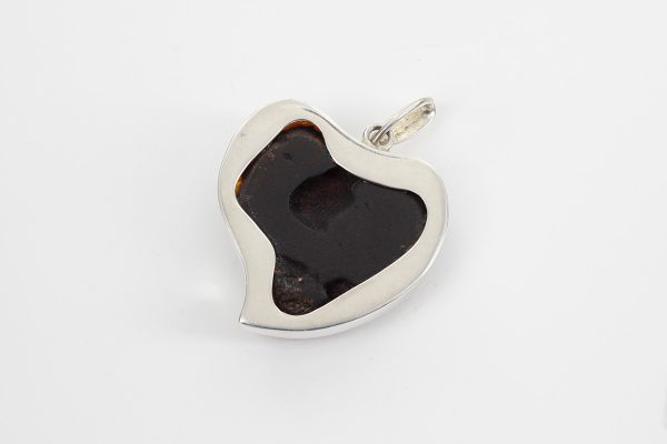 Heart Pendant Handmade German Baltic Amber in 925 Silver PD092 – RRP£225!!!