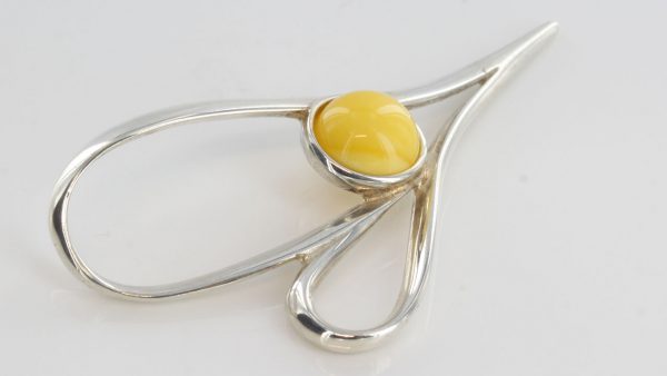 Butterscotch Unique German BALTIC AMBER PENDANT 925 SILVER- PE0112 RRP£75!!