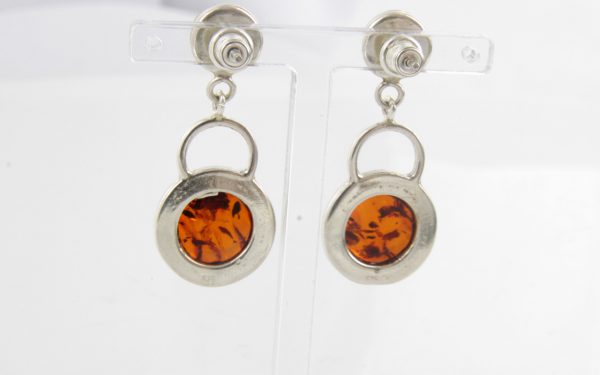 GERMAN BALTIC HANDMADE AMBER ELEGANT EARRINGS 925 SILVER E0059 RRP£70.00!!!