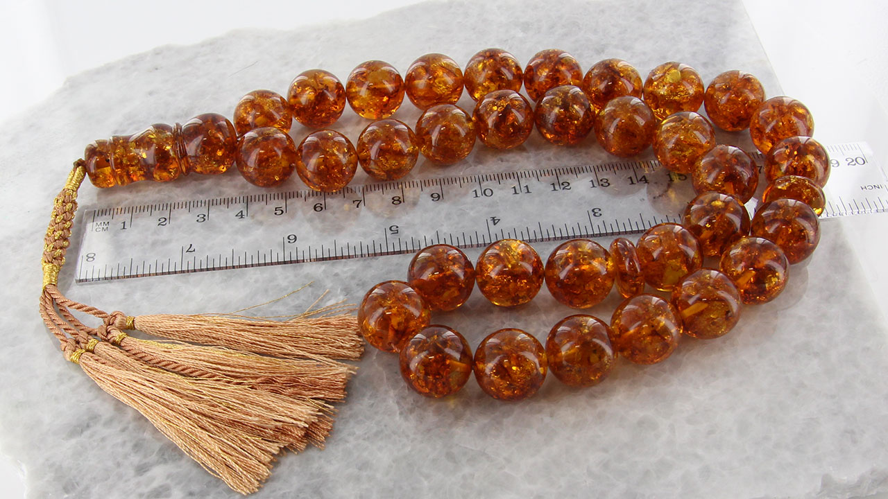 Natural amber sales prayer beads