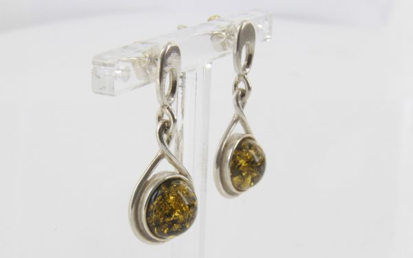 Italian Made Elegant German Baltic Amber 925 Silver Earrings E0100 RRP£30!!!