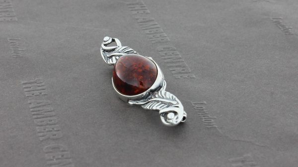 German Baltic Amber Art Decor Style Brooch 925 Silver Handmade BD101 RRP£50!!!