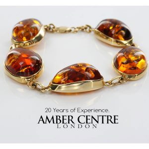 ITALIAN HANDMADE GERMAN BALTIC AMBER BRACELET IN 14CT solid GOLD GBR110-RRP£2500!!!