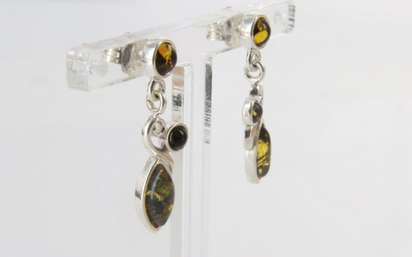 Italian Design German Baltic Amber 925 Silver Elegant Earrings E0124 RRP£35!!!