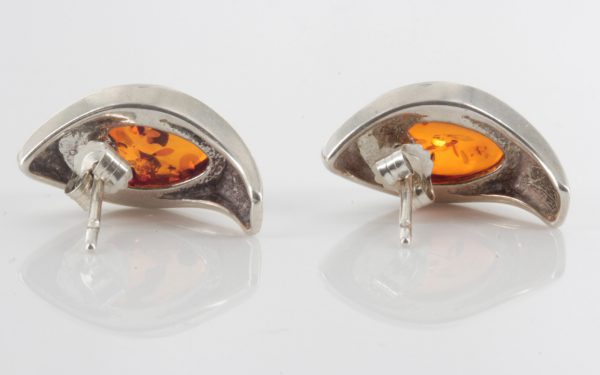 Classic German Baltic Amber Handmade Stud Earrings 925 Silver ST0028 RRP£49!!!