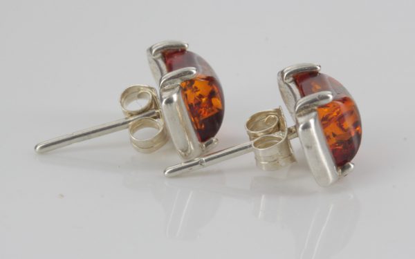 Modern German Baltic Amber Handmade Stud Earrings 925 Silver Stud ST0029 RRP£20!!!