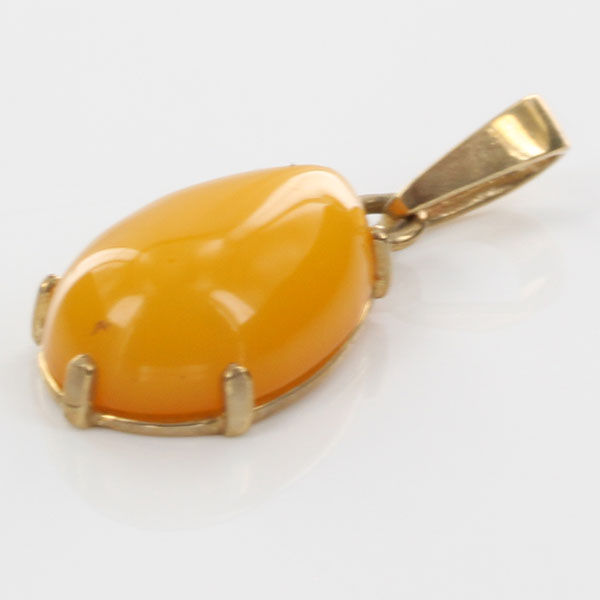 Italian made Butterscotch German Baltic Amber Pendant in 9ct solid Gold-GP0041Y RRP£145!!!